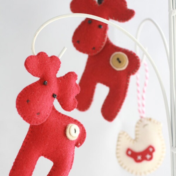 DIY PDF pattern Christmas reindeer ornament