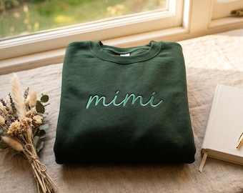 Embroidered Mimi Sweatshirt, Custom Grandma Crewneck