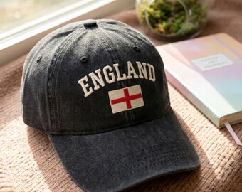 Embroidered England English World Football Washed Hat Country Soccer Team 2026 Womens Hat England Flag Cap