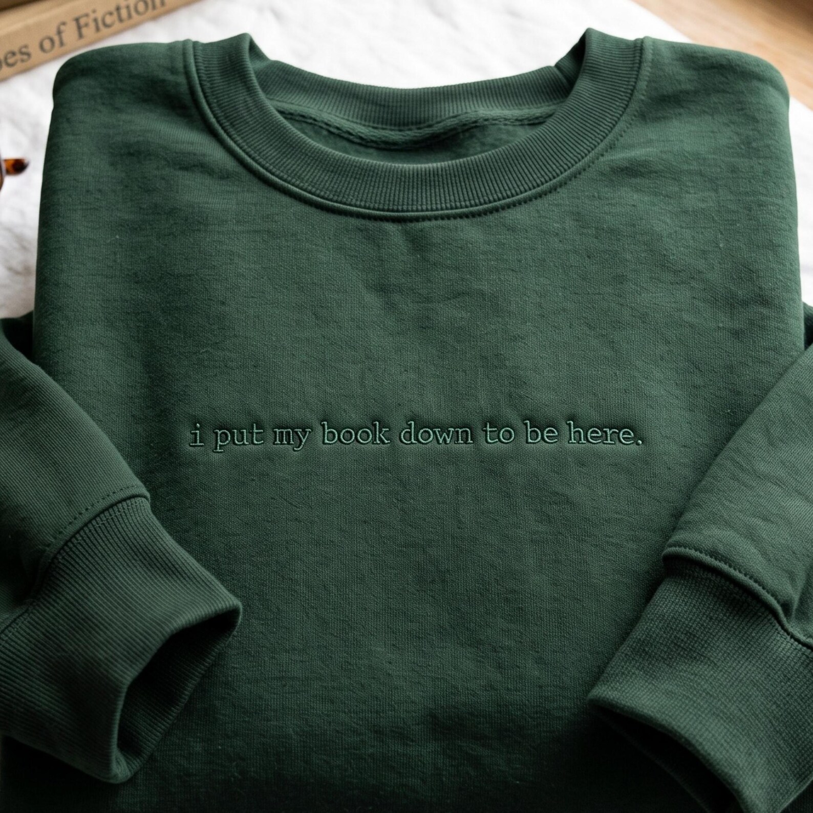 Embroidered Sweatshirt: I Put My Book Down to Be Here, Book Lover Gift ...