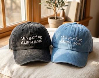 Embroidered Dance Mom Cap: "It's Giving Mom" Baseball Hat