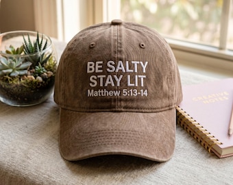 Embroidered Salty Baseball Hat – Matthew 5:13-14 Christian Apparel