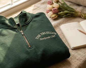 Custom Embroidered Quarter Zip Sweatshirt, Future Mrs. Bride Shirt