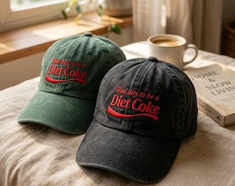 Gorra de béisbol bordada de Diet Coke, gorra snapback divertida para amantes de la Coca-Cola, ideal para el verano.