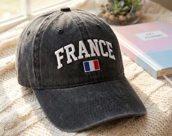 Embroidered France Soccer World Fan Washed Hat