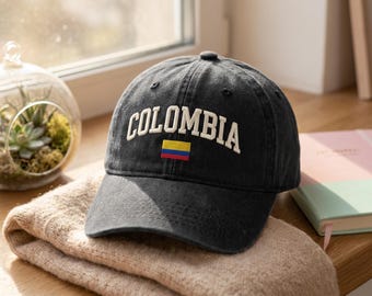 EMBROIDERD Colombia Soccer Cap, Colombia Hat, Embroidered Colombia Cap, World Cup 2026 Fan Hat, Colombian Soccer Gift, Colombia Fan Gift