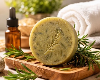 Shampoo solido al rosmarino, sapone solido naturale per la crescita dei capelli, trattamento biologico per il cuoio capelluto (trattamento spa)