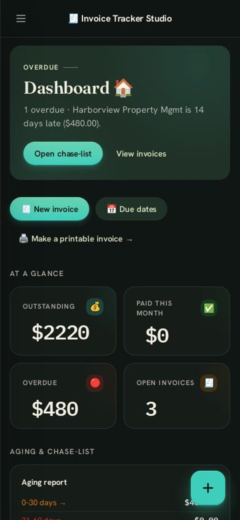 Invoice & Payment Tracker App | Offline Small Business Client Payment Log | Aging Report, Deposit and Partial Payments, Printable Invoices image 10