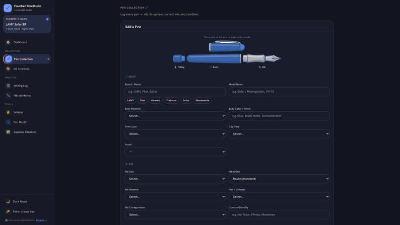 Fountain Pen Studio | Digital Collection Tracker, Ink Log, Maintenance (HTML File) image 7