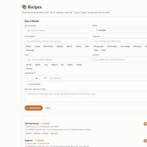 Cocktail Recipe Tracker App | Offline Bar Inventory, Tasting Log (Digital Download) image 8