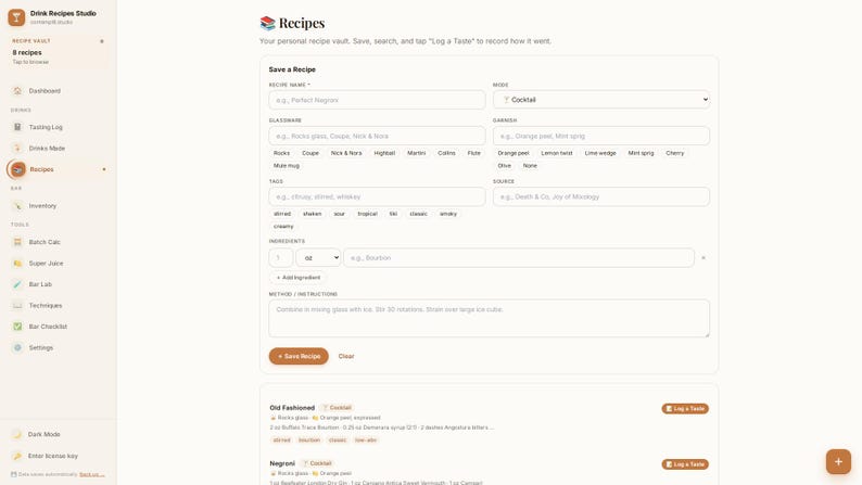 Cocktail Recipe Tracker App | Offline Bar Inventory, Tasting Log (Digital Download) image 8