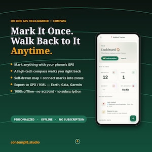 GPS Field Marker + Compass | Offline Waypoint Map, No Subscription image 1