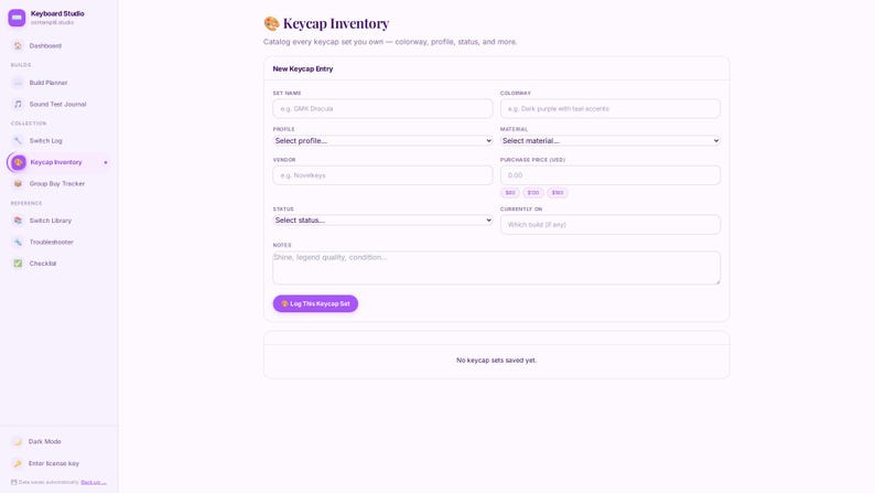 Father's Day Gift for Keyboard Enthusiasts | Personalized Digital Keyboard Tracker — Build Log, Switch Inventory & Group Buys image 6