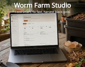 Worm Composting Tracker App | Vermicompost Feeding & Harvest Log, Personalized | Offline, No Subscription | Gift for Gardener