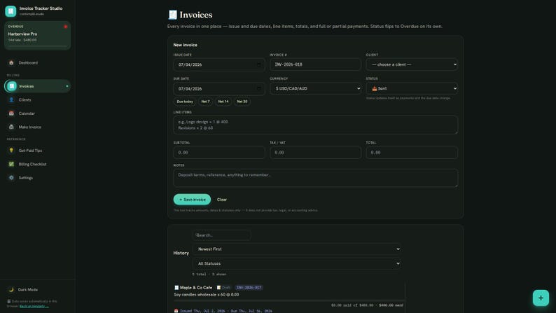 Invoice & Payment Tracker App | Offline Small Business Client Payment Log | Aging Report, Deposit and Partial Payments, Printable Invoices image 7