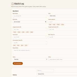 Father's Day Gift for Home Brewers | Personalized Digital Brew Log — Batch Tracker, Fermentation Log & Tasting Notes image 6