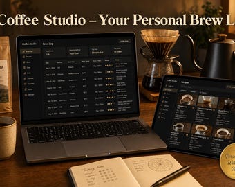 Father's Day Gift for Coffee Lovers | Personalized Digital Coffee Journal — Brew Log, Bean Inventory & Tasting Notes