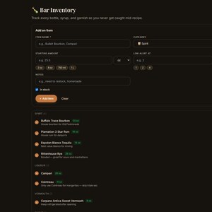 Cocktail Recipe Tracker App | Offline Bar Inventory, Tasting Log (Digital Download) image 18
