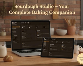 Personalized Sourdough Tracker | Starter Log, Bake Planner, Calculator (HTML File)