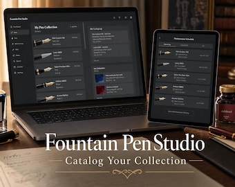 Father's Day Gift for Fountain Pen Lovers | Personalized Digital Pen Collection Tracker — Ink Inventory, Nib Log & Wishlist