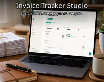 Invoice & Payment Tracker App | Offline Small Business Client Payment Log | Aging Report, Deposit and Partial Payments, Printable Invoices