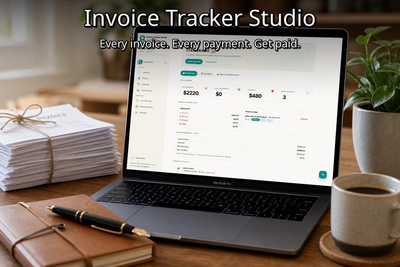 Invoice & Payment Tracker App | Offline Small Business Client Payment Log | Aging Report, Deposit and Partial Payments, Printable Invoices image 1