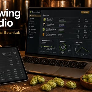 Father's Day Gift for Home Brewers | Personalized Digital Brew Log — Batch Tracker, Fermentation Log & Tasting Notes image 1