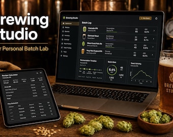 Father's Day Gift for Home Brewers | Personalized Digital Brew Log — Batch Tracker, Fermentation Log & Tasting Notes