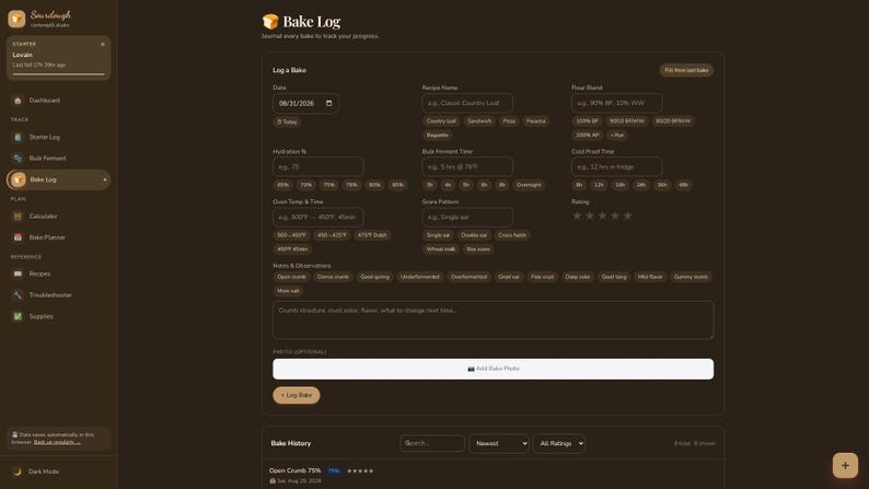 Sourdough Studio Baking Tracker | Digital Sourdough Companion (Offline App) image 4