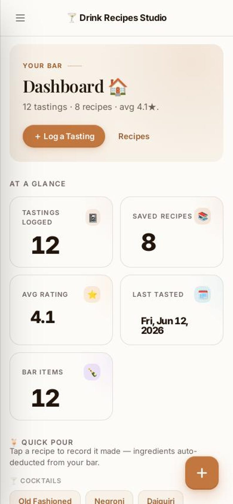Cocktail Recipe Tracker App | Offline Bar Inventory, Tasting Log (Digital Download) image 12