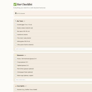 Cocktail Recipe Tracker App | Offline Bar Inventory, Tasting Log (Digital Download) image 6