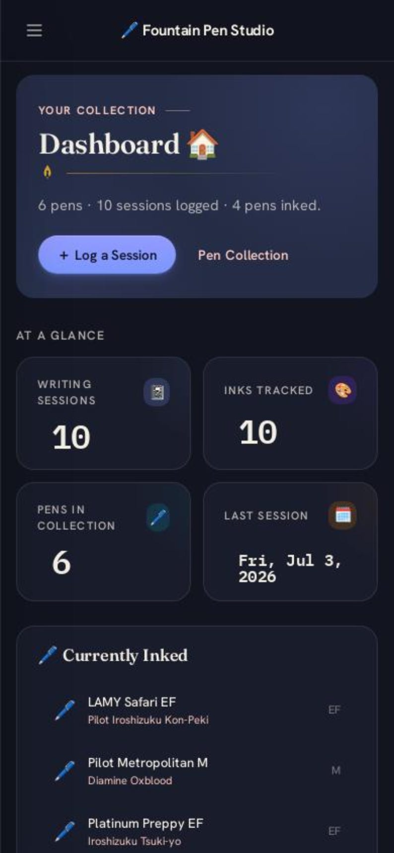 Fountain Pen Studio | Digital Collection Tracker, Ink Log, Maintenance (HTML File) image 9