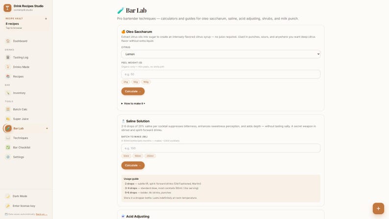 Cocktail Recipe Tracker App | Offline Bar Inventory, Tasting Log (Digital Download) image 4