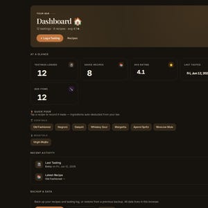 Cocktail Recipe Tracker App | Offline Bar Inventory, Tasting Log (Digital Download) image 14