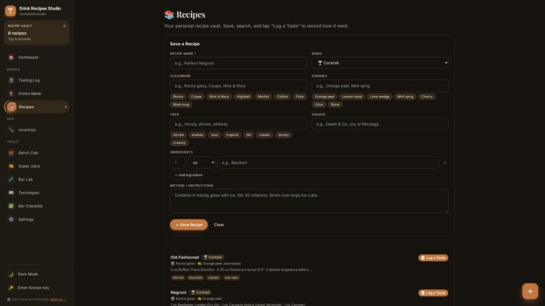 Cocktail Recipe Tracker App | Offline Bar Inventory, Tasting Log (Digital Download) image 19