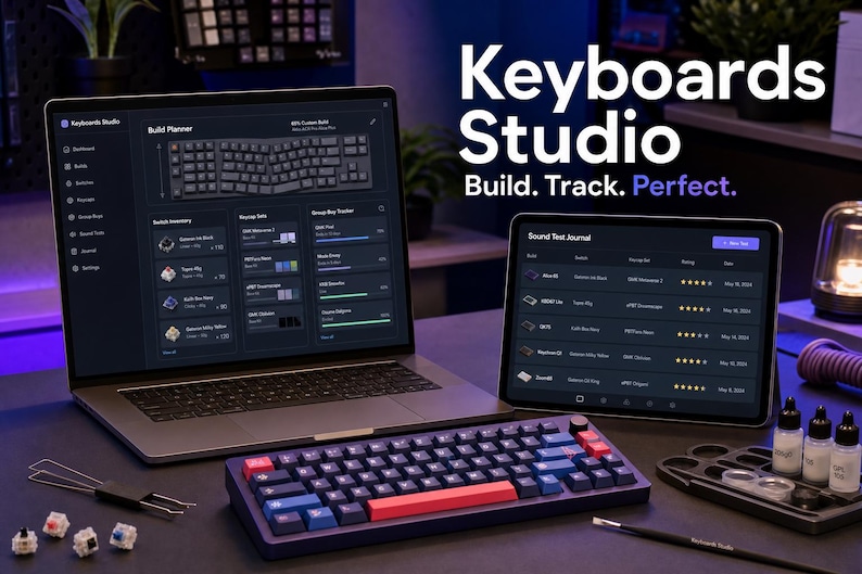 Father's Day Gift for Keyboard Enthusiasts | Personalized Digital Keyboard Tracker — Build Log, Switch Inventory & Group Buys image 1