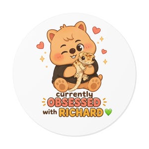 Currently Obsessed with Richard - Stray Kids Inspired - Round Vinyl Sticker, Die-Cut Sticker, Button Pin & Round Magnet