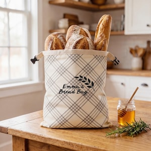 Saco reutilizável de cera de abelha para pão de forma, 43 x 33 cm - Forro de linho com cera de abelha para armazenamento de pão de fermentação natural, ideal para guardar pão, ecológico e perfeito para presentear padeiros.