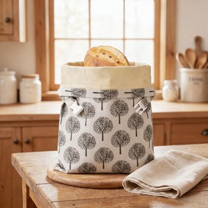 Bolsa de pan de cera de abeja de 17 x 13 pulgadas - Bolsa reutilizable de lino para masa madre, almacenamiento de pan casero, ecológica, regalo para panaderos.