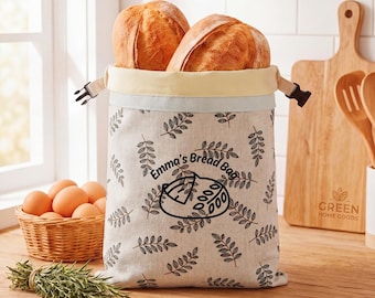 Sac réutilisable pour pain de mie en cire d'abeille 17 x 33 po. - Rangement pour le levain doublé de cire d'abeille en lin, garde-pain, respectueux de l'environnement, cadeau de boulanger