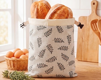 Reusable Beeswax Bread Loaf Bag 17 x 13 in - Linen Beeswax Lined Sourdough Storage, Bread Keeper, Eco Friendly, Bread Bakers Gift