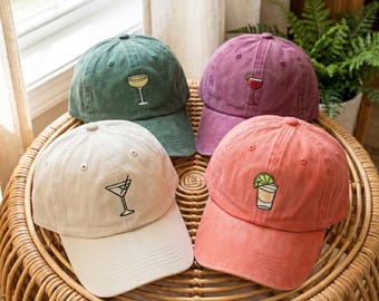 Embroidered Custom Spritz Hat, Dad Caps,Cocktail Lovers Gift Ideas, Aperitivo, Tini Time Cap