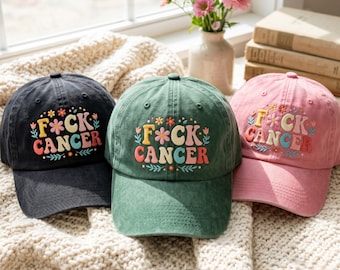 Gorra bordada con el lema "Que le den al cáncer", gorra ajustable para papá, gorra de béisbol.