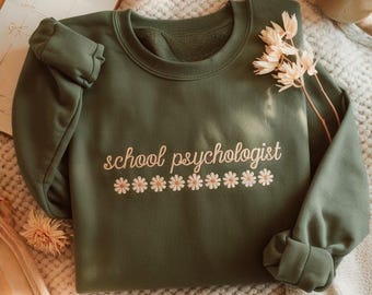 Sudadera bordada para psicólogo escolar, camiseta de psicología, sudadera de psicología