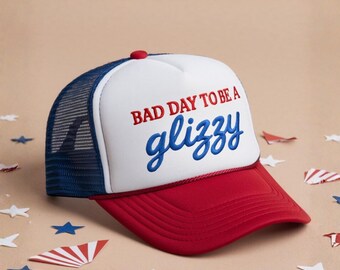 Gorro de espuma bordado con la frase "Es un mal día para ser un glizzy", gorro divertido y sarcástico.