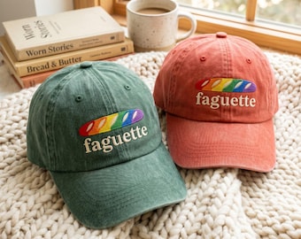 Chapeau Faguette LGBTQ brodé, chapeaux baguette LGBT, casquette Fierté, blague gay lesbienne française