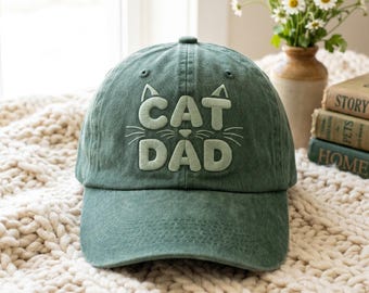 Gorra bordada de papá con gato, gorra de futuro papá