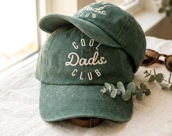 Embroidered Dads Club Baseball Cap, Vintage Washed Dad Hat