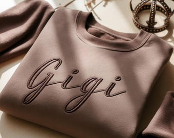 Sudadera Gigi bordada, regalos para la abuela, anuncio de Mimi estilo cottagecore, camiseta de abuela