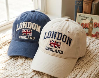 Gorra bordada de Londres, gorra vintage de viaje del Reino Unido